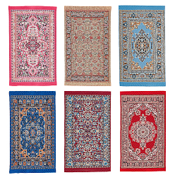 (52) Непрозрачная лаванда 6 шт. 6 стили 1:12 украшение для пола мини-кукольного домика, Турецкий ковер, тканый ковер, миниатюрная сцена, разноцветные, 160x100 мм, 1 шт / стиль