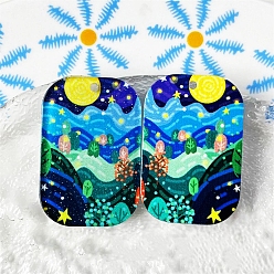 Аквамарин Арочные акриловые подвески, луна, аквамарин, 39x27 мм