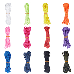 (52) Непрозрачная лаванда Полипропиленовый шнур, парашютная веревка, круглые, разноцветные, 2 мм, Около 3 м / пачка, 12 цветов, 1 расслоение / цвет, 12 расслоение / комплект