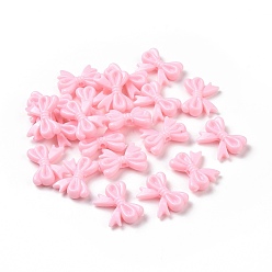Pink Opaque Acrylic Beads, Bowknot, Pink, 14x18x4.5mm, Hole: 2mm, about 917pcs/500g