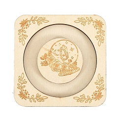 Цветок Блюдо для демонстрации деревянного браслета, держатель для хранения браслета, квадратный, мокасин, цветок, 9.5x9.5x0.95 см