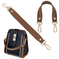 SillínMarrón Asa del bolso de cuero de la pu, con cierres giratorios de aleación de zinc, para accesorios de reemplazo de bandolera, saddle brown, 28.5x2.35x0.25 cm