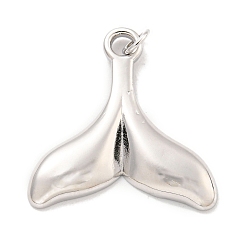 Платина Стойки обшивки латунные подвески, с прыжковых колец, долговечный, без свинца и без кадмия, рыбий хвост, платина, 26x25.5x3.5 мм, отверстие : 3 мм