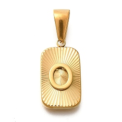 Letter O 304 подвески из нержавеющей стали, прямоугольник с подвеской в виде буквы, реальный 18 k позолоченный, Письмо O, 22x12.5x4 мм, отверстие : 8x4 мм