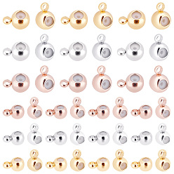 (52) Непрозрачная лаванда 72шт 6 стиль латунные бусины, с силиконом внутри, ползунки, рондель, разноцветные, 5~6x3~4x2.5~3.5 мм, отверстие : 1.2 мм, 12 шт / стиль