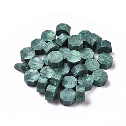 Teal Sealing Wax Particles, for Retro Seal Stamp, Octagon, Teal, 9mm, about 1500pcs/500g