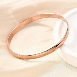 Розовое Золото 304 простые браслеты из нержавеющей стали для женщин, розовое золото , 1/4 дюйм (0.6 см), внутренний диаметр: 2-1/2 дюйм (6.5 см)