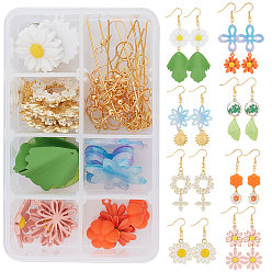 Mixed Color SUNNYCLUE DIY Dangle Earring Making Kits, with Resin & Alloy  & Cat Eye Pendants, Resin & Silicone Beads, Brass Earring Hooks, Iron Open Jump Rings & Eye Pin, Mixed Color, 96pcs/box