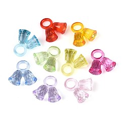 (52) Непрозрачная лаванда Прозрачные акриловые подвески, Рождественский колокольчик, разноцветные, 30x30x13 мм, отверстие : 8.5~9 мм