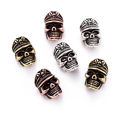 (52) Непрозрачная лаванда Латунные бусины, череп, разноцветные, 19.5x13x12.5 мм, отверстие : 5 мм