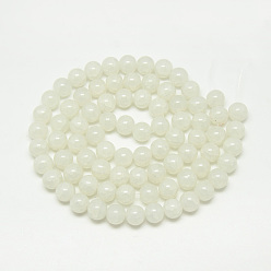 Creamy White Baking Painted Crackle Glass Bead Strands, Round, Creamy White, 4mm, Hole: 1.1~1.3mm, about 200pcs/strand, 31.4 inch