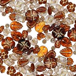 (52) Непрозрачная лаванда 100шт. наборы акриловых бусин с золотым металлическим плетением, разнообразные, разноцветные, 8~19.5x8~19.5x3.5~9 мм, отверстие : 1~2.2 мм