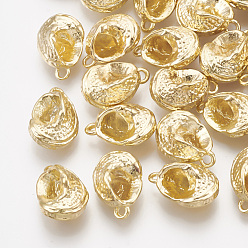 Real 18K Gold Plated Brass Charms, Cadmium Free & Nickel Free & Lead Free, Shell, Real 18K Gold Plated, 11.5x8x5mm, Hole: 1.2mm
