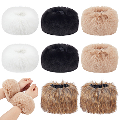 (52) Непрозрачная лаванда 4 пар 4 цветов, манжеты на запястья из искусственного кроличьего меха, Зимние нарукавники, разноцветные, 95x120 мм, 1 пара / цвет