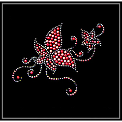 Siam Flower Shape Hotfix Rhinestone Appliques, Costume Accessories, Siam, 120x140mm
