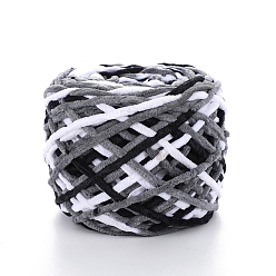 Светло-серый Хлопчатобумажная пряжа, бархатные хлопковые нитки для ручного вязания, для детского свитера, шарфа, ткани, рукоделия, ремесла, сегмент окрашенный, светло-серый, 7 мм