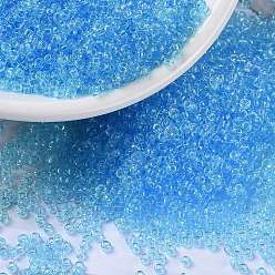 (RR148) Transparent Aqua Миюки круглые бусины рокайль, японский бисер, 15/0, (rr 148) прозрачный голубой, 15/0, 1.5 мм, отверстия : 0.7 mm, около 250000 шт / фунт