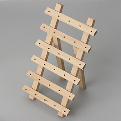 Цвет Древесины 30-катушка из цельного дерева, швейная нить для вышивания, подставка для шпульки, держатель стойки, органайзер для ниток с крючками для подвешивания для квилтинга, плетение волос, деревесиные, 190x30x332 мм