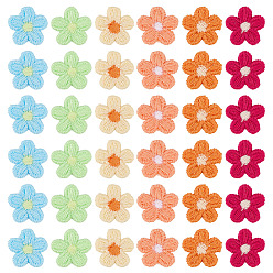 (52) Непрозрачная лаванда 120 шт. 6 цвета пряжи для вязания цветочных аппликаций, полиэстеровая компьютерная вышивка на ткани, пришивные лоскуты, разноцветные, 15x2 мм, 20 шт / цвет