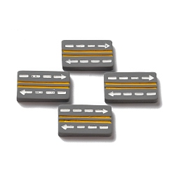 Slate Gray Opaque Resin Cabochons, Road, Slate Gray, 13.5x23.5x4mm
