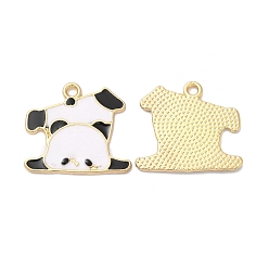 Белый Подвески из эмали и сплава, золотые, очарование панды, белые, 21x23x1 мм, отверстие : 2 мм