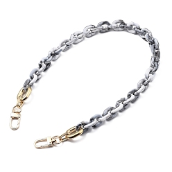 Белый Дым Ручки для сумок, с соединительными кольцами из акрила и пластика CCB и поворотными застежками из цинкового сплава, для замены ремней для мешков, серый, 20.28 дюйм (51.5 см)