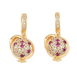 Настоящее золото 18K Латунные микро проложить кубического циркония раз за застежками, круглые, реальный 18 k позолоченный, 23 мм