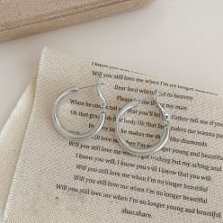 Серебро Серьги-кольца из эпоксидного сплава, платина, серебряные, 30 мм