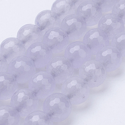 лаванда Натуральный Malaysia нити нефритовый шарик, окрашенные, граненые, круглые, лаванда, 8 мм, отверстие : 1 мм, около 46 шт / нитка, 14.5 дюйм (36.83 см)