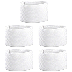 Белый 5шт полиэстеровая эластичная повязка на руку, капитанская повязка, прямоугольные, белые, 305x51x3.5 мм