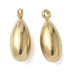 Настоящее золото 18K 304 подвески из нержавеющей стали, очарование слезы, ионное покрытие (ip), реальный 18 k позолоченный, 16x6 мм, отверстие : 1.8 мм