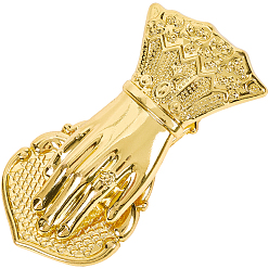 Золотой Зажим для закладки в форме руки из сплава, с бархатными мешками, золотые, 102x50x31.5 мм, отверстие : 4.5 мм