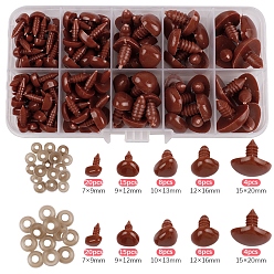 Кокосово-Коричневый Безопасные глазки для пластиковых кукол, мягкая игрушка глаз, для поделок куклы игрушки кукольные плюшевые животные изготовление, кокосового коричневый, 128x68x22 мм, глаз: 106шт., прокладка: 106шт.