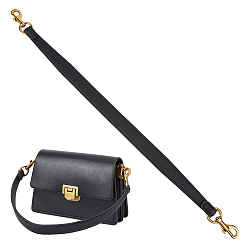 Черный Ремни для сумок из воловьей кожи, с поворотным рым-болтом карабин, чёрные, 515x15.5~24x5 мм