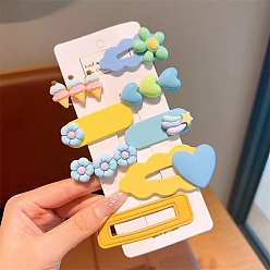 Золотистый Цветочные пластиковые заколки для волос, аксессуары для волос для женщин и девочек, золотые, 40~65 мм, 8 шт / комплект