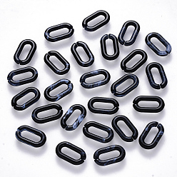 Black Acrylic Linking Rings, Quick Link Connectors, For Jewelry Cable Chains Making, Imitation Gemstone Style, Oval, Black, 14x8.5x2.5mm, Inner Diameter: 9x3mm
