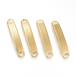 Золотой 304 соединители стержневые из нержавеющей стали, прямоугольные, золотые, 42x8x2 мм, отверстие : 5x4 мм