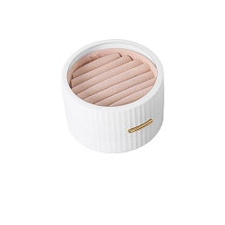 Weiß Ringaufbewahrungsboxen aus Kunststoff, Flachrund, weiß, 9x5.5 cm