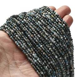 Апатит Природного апатита нитей бисера, граненые круглые, 3 мм, отверстие : 0.7 мм, около 123~132 шт / нитка, 14.57''~14.96'' (37~38 см)
