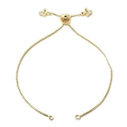 Настоящее золото 18K 1мм латунная цепочка-слайдер для изготовления браслетов, с подвесками в виде пчел из прозрачного кубического циркония, стойки покрытие, долговечный, без свинца и без кадмия, реальный 18 k позолоченный, 9.45 дюйм (24 см), отверстие : 2 мм