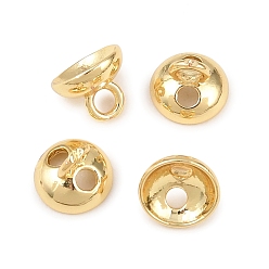 Настоящее золото 18K Латунная бусина, для подвесных планок, без кадмия и без свинца, стойки покрытие, долговечный, реальный 18 k позолоченный, 6.5x8 мм, отверстие : 2 мм