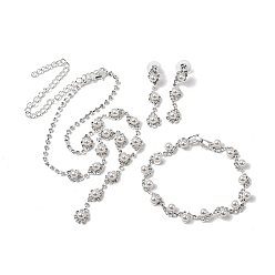 Кристалл Комплекты из латунных стразов, ожерелий, сережек и браслетов для женщин, кристалл, 11.81 дюйм (300 мм)