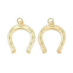 Золотой Латунные подвески, с прыжковых колец, долговечный, подкова, золотые, 24.5x20x2 мм, отверстие : 4.5 мм