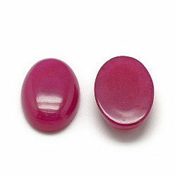 Camellia Natural White Jade Cabochons, Dyed, Oval, Camellia, 18x13x5mm