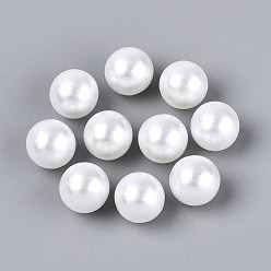 Белый ABS имитация жемчужные бусины акриловые, без отверстия , круглые, белые, 13.5~14 мм, Около 350 шт / 500 г