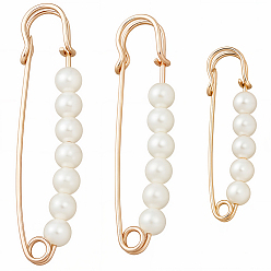 Золотой 12шт 3 стили железные булавки для килта, с пластиковым буртиком, золотые, 50~75x13~18x4.5~8 мм, 4 шт / стиль