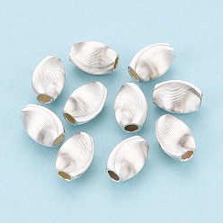 Серебро 925 шарики стерлингового серебра, баррель, , серебряные, 7x5 мм, отверстие : 1.8~2 мм