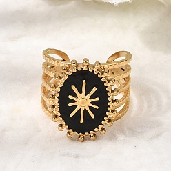 Золотой 304 Открытые кольца из эмалированной нержавеющей стали, овальные, золотые, 18 мм