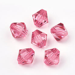 Camellia Transparent Acrylic Beads, Bicone, Camellia, 8x7.5mm, Hole: 2mm, about 2640pcs/500g