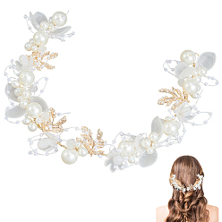 Золотой Украшения для волос с цветочным узором из сплава, стразов и смолы для женщин, летние аксессуары для волос в стиле бохо, золотые, 343x63x22 мм